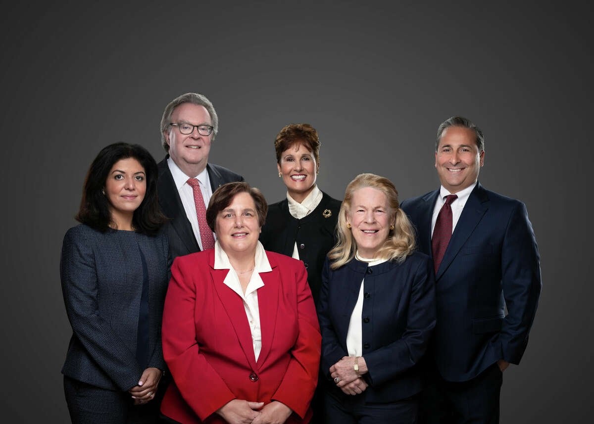 Nisha Arora (left), Harry Fisher, Karen Fassuliotis, Lucia Jansen, Leslie Tarkington and David Alfano are the Republican members of the Board of Estimate and Taxation in Greenwich for next two years.