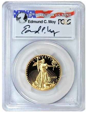 1993 Gold Eagle coin graded PF70 DCAM by PCGS
