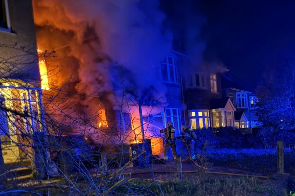 Fire at a property on Iford Lane <i>(Image: Jon Masters)</i>