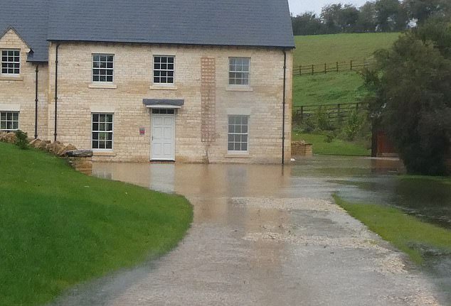 The £2.5 million home, near Chipping Norton in the Cotswolds, sits in a valley that floods nearly every year