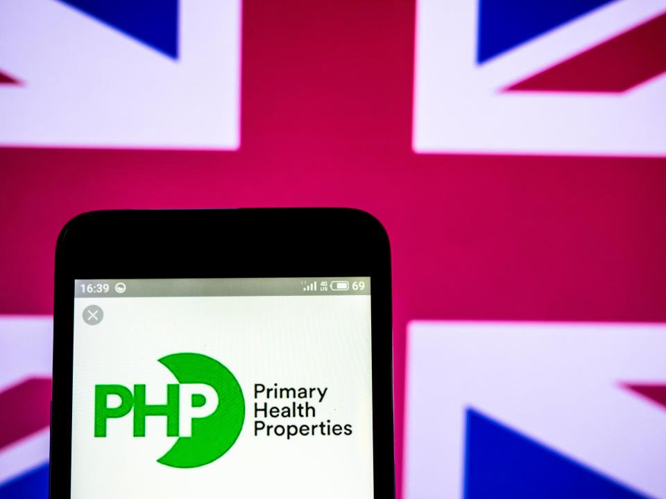 Primary Health Properties plc company logo seen displayed on smart phone.