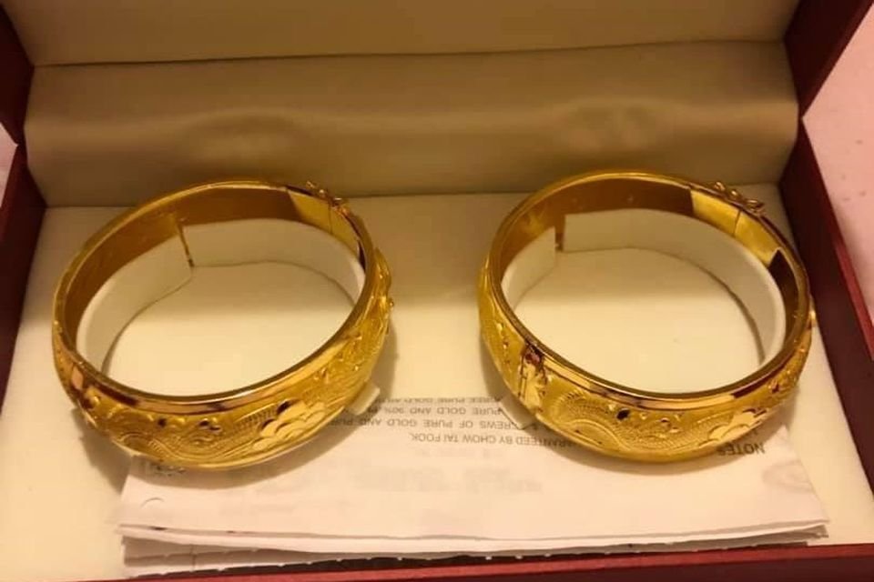 Gold bracelets.  Photo: PSNI