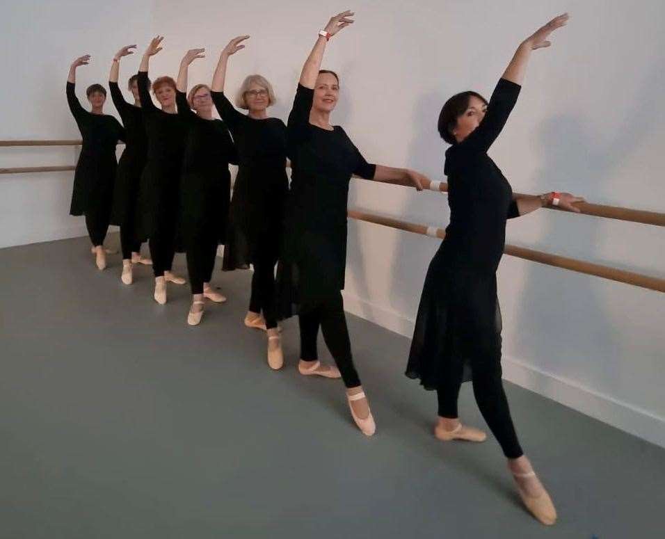 The seven Silver Swans rehearsing their ballet at the Royal Academy of Dance. | Image: Supplied