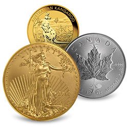 assortment of precious metal coins