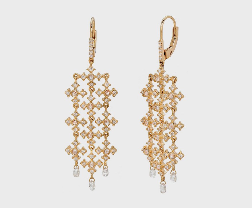 Sethi Couture 18K yellow gold earrings with diamonds