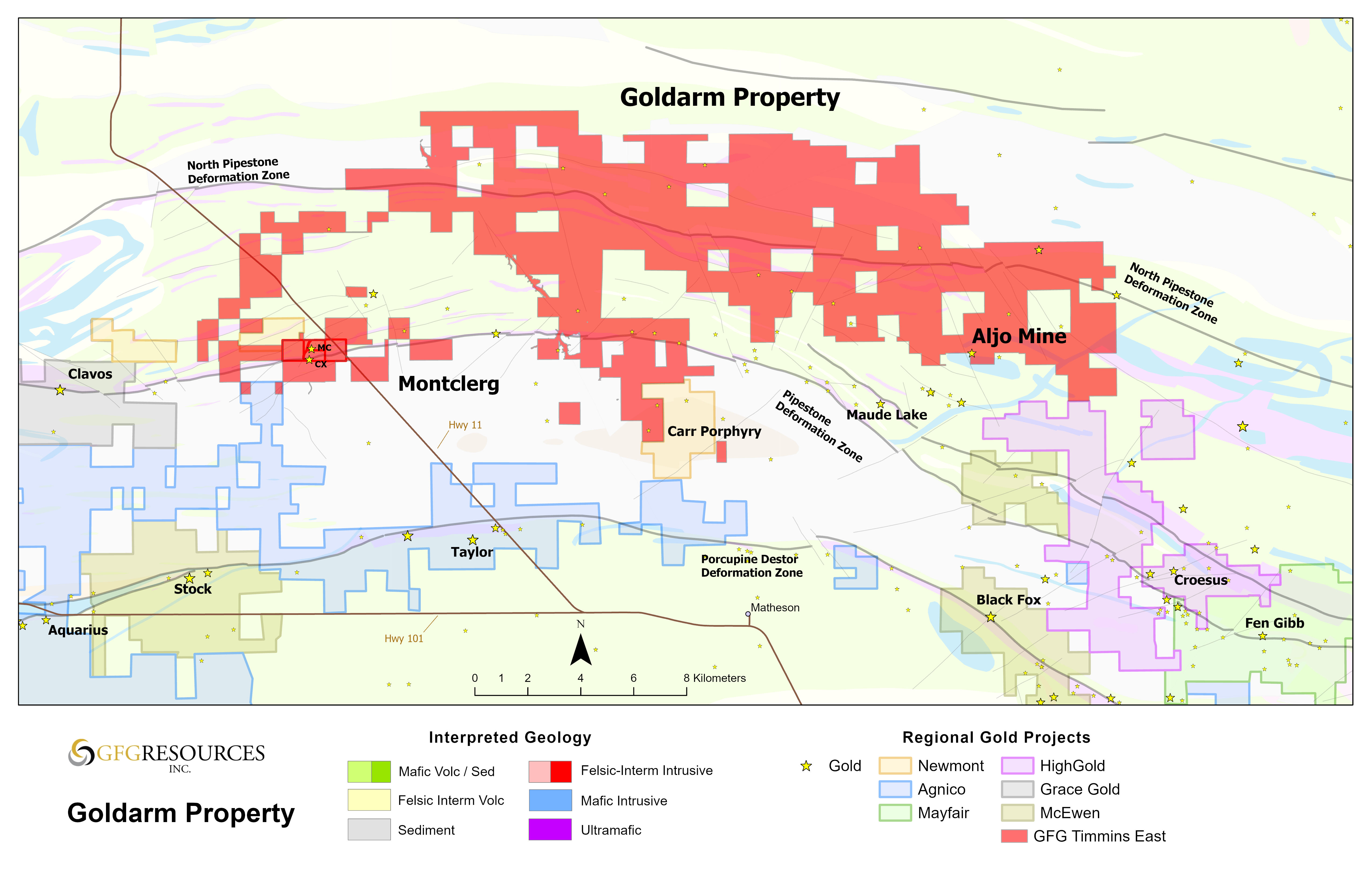 Figure 2: Goldarm Property Plan View Map