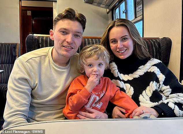 Lexi Flannagan, 26, her partner Sam, 31 and their  2-year-old son, Levi