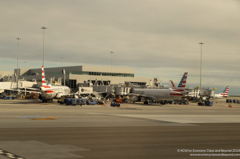 airplanes parked at an airport