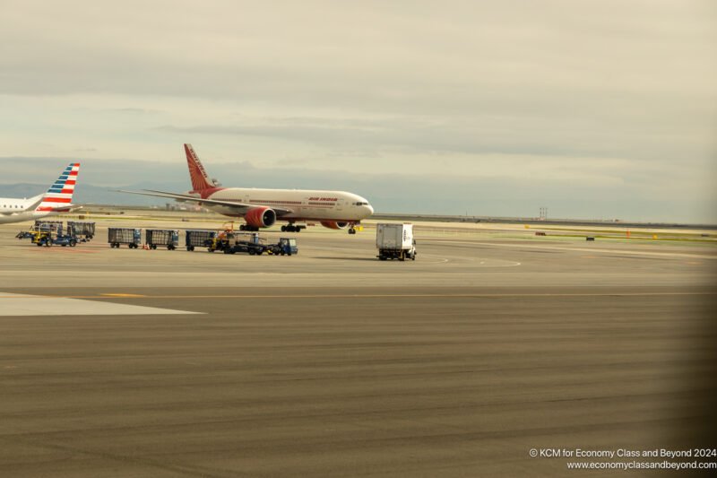 a plane on the runway