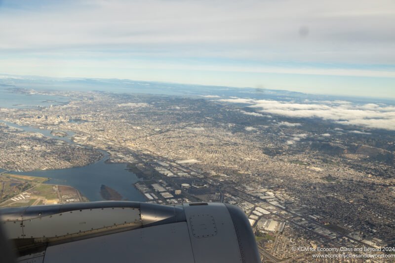 an aerial view of a city and a river