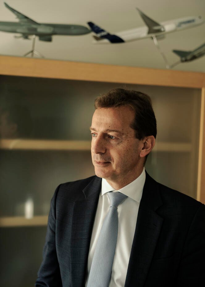 Guillaume Faury, Airbus Group executive president, at the company's Paris headquarters on March 21.