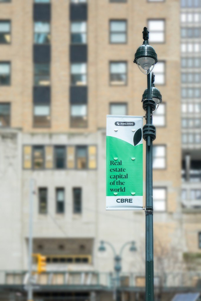 CBRE's promotional banner has a "green" new look