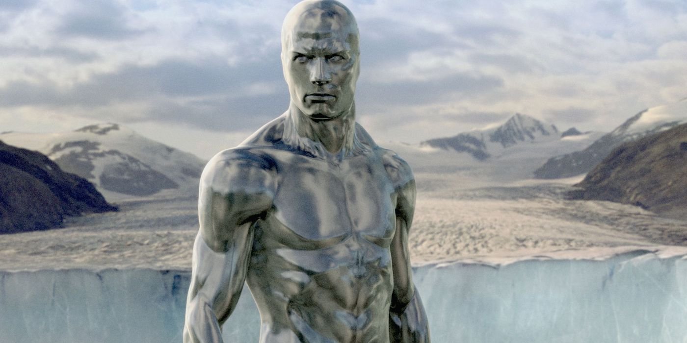 The Silver Surfer (Doug Jones) in front of an arctic slope Fantastic Four: Rise of the Silver Surfer