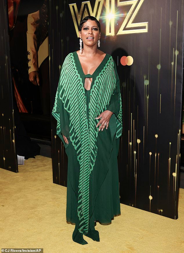 Other stars were also seen during the opening night, including Tamron Hall who donned a long-sleeved, green patterned dress that fell down towards the ground