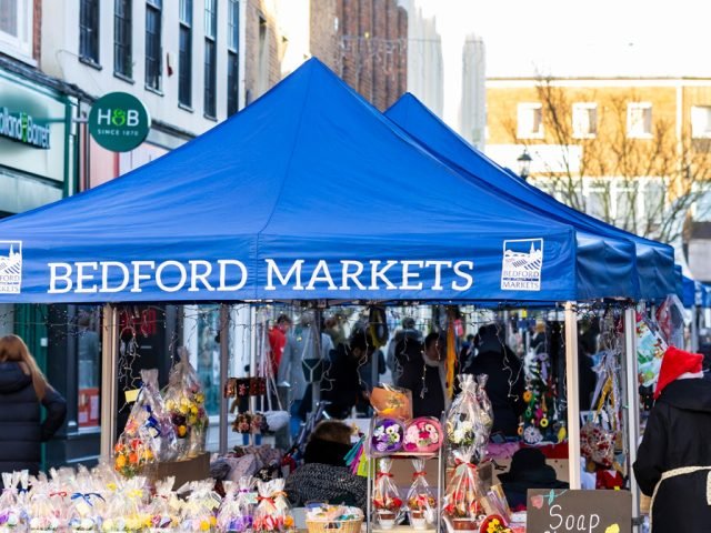 Silver Street Craft Market at Christmas 2023. Image: Bedford Borough Council