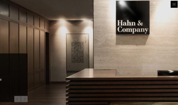 The reception area of a Hahn & Company office