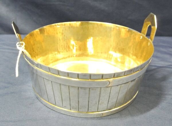 A sugar bowl of butter pail design by William Egan &amp; Sons Cork.