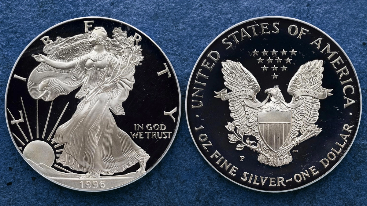 1996-P American Silver Eagle Proof. Image: Stack's Bowers / CoinWeek.