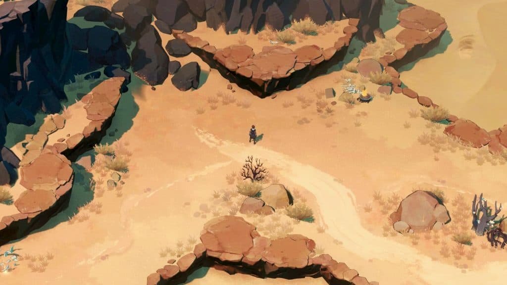 Character exploring desert in AFK Journey