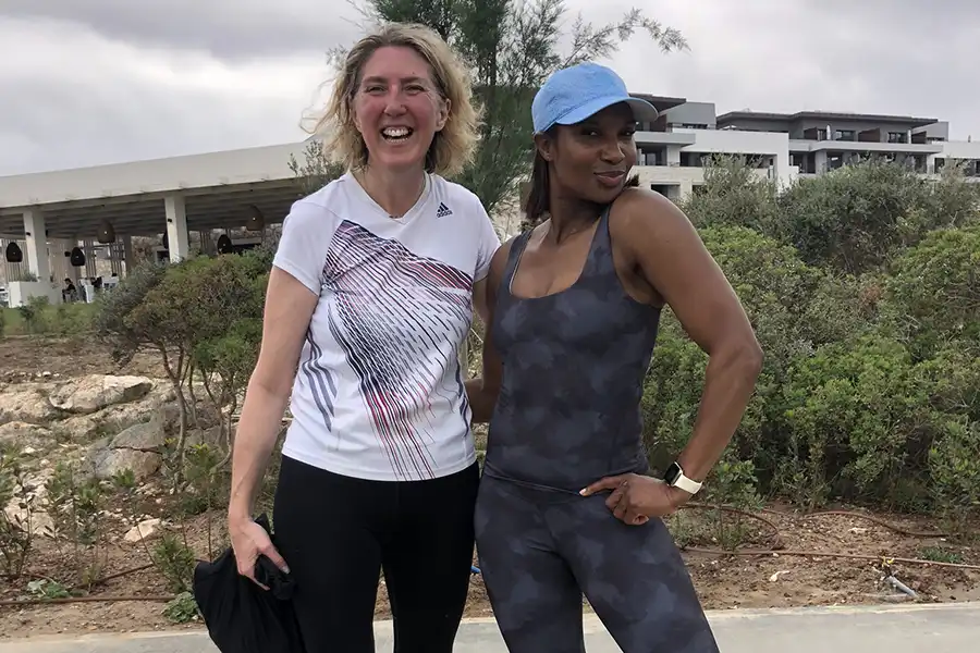 Tracey Davies and Olympian Denise Lewis