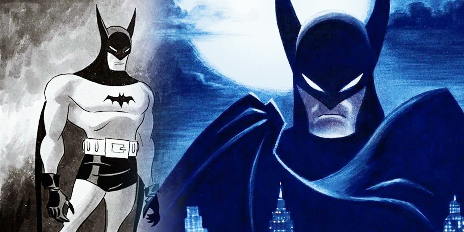 Batman: Caped Crusader juxtaposed with the Golden Age Batman