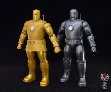 marvel legends iron man model 01-gold review - comparison with model 01 side