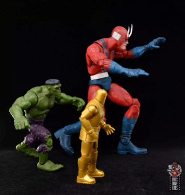 marvel legends iron man model 01-gold review - hulk, iron man and giant man go after space phantom