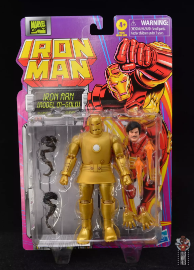 marvel legends iron man model 01-gold review - package front