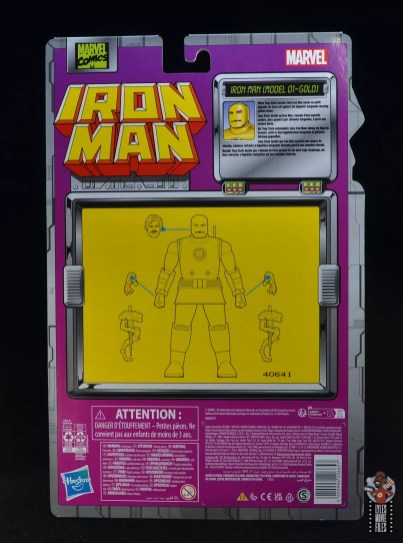marvel legends iron man model 01-gold review - package rear