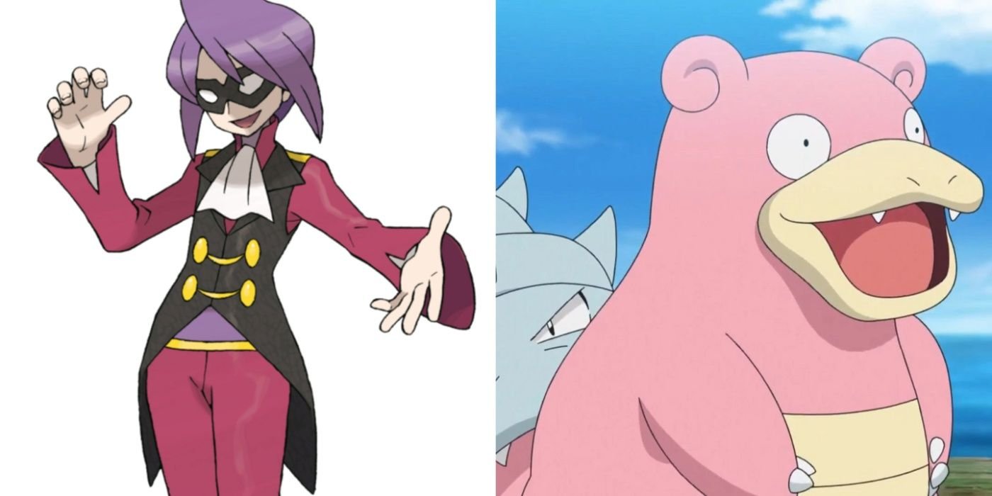 Split image of Will key art from Pokémon HeartGold and SoulSilver and Slowbro in the anime.