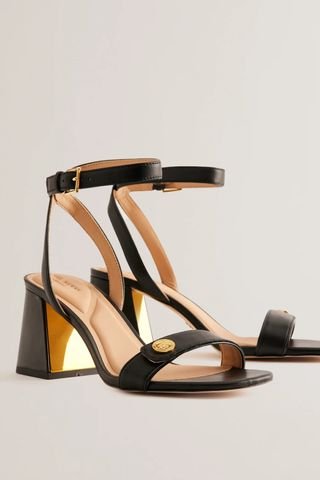 Ted Baker Block Heel Sandals With Coin Detail