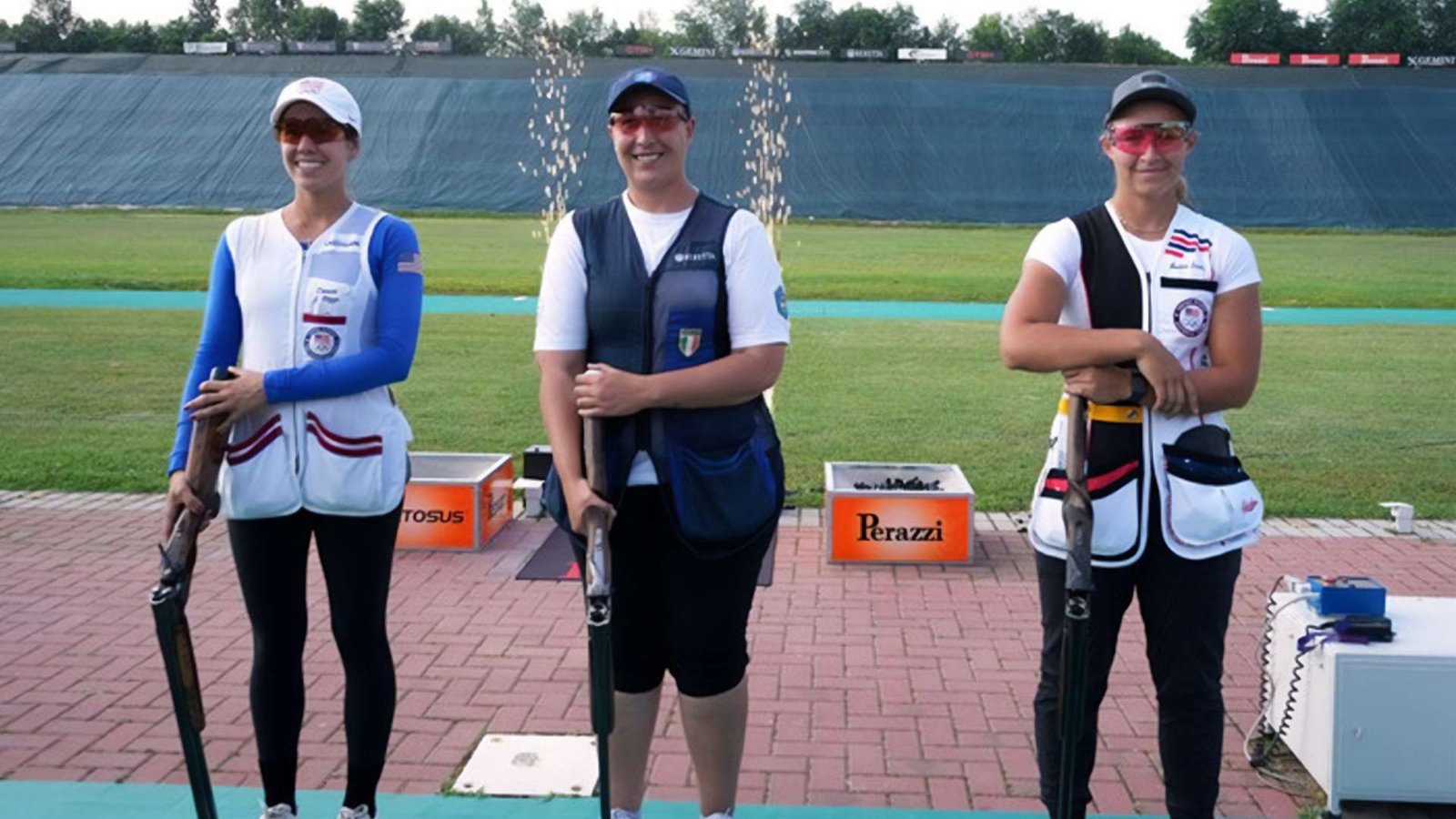 Women's skeet podium