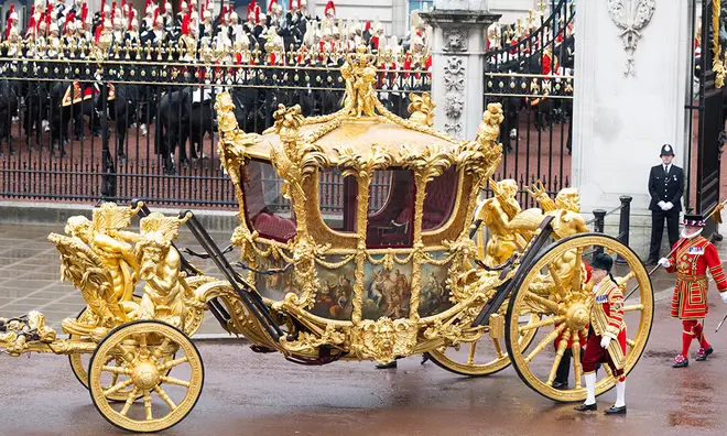 The Gold State Coach is reserved for important royal duties of the monarch