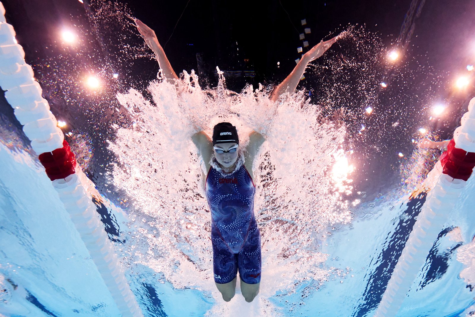 Gretchen Walsh of Team United States competes in the Women’s 100m Butterfly Final