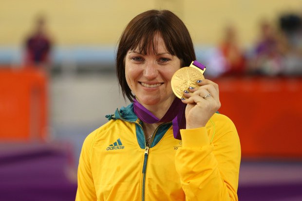 Anna Meares with her London 2012 gold medal.