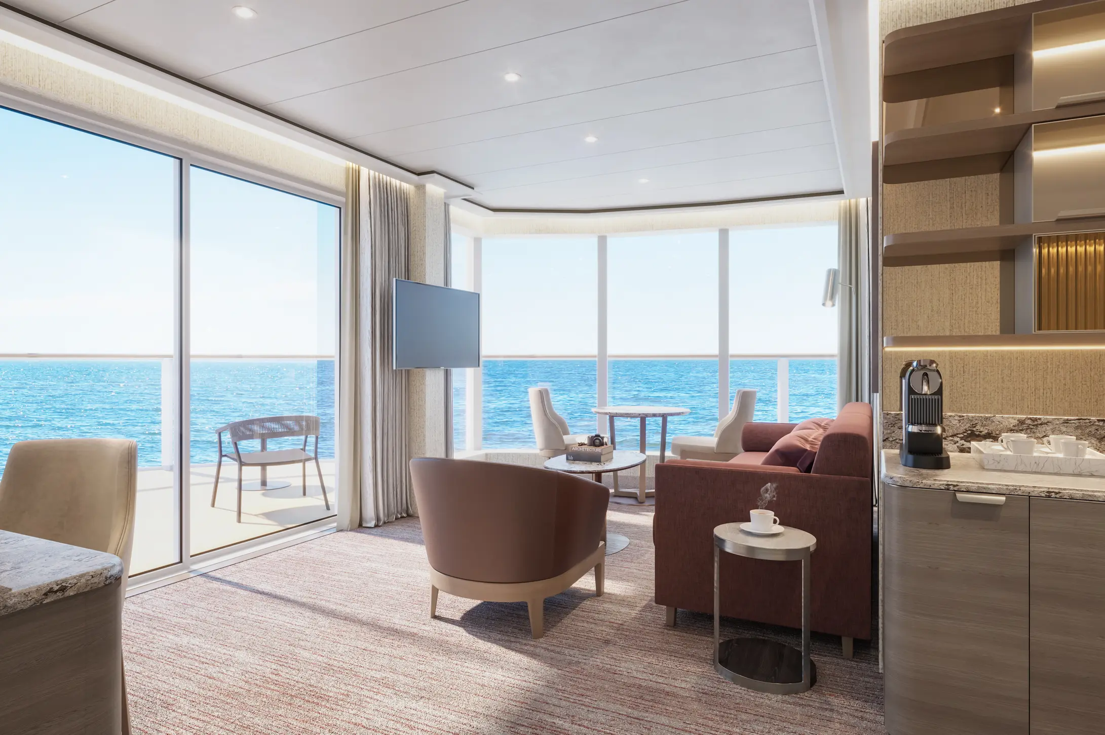 A master suite on board Silver Ray.