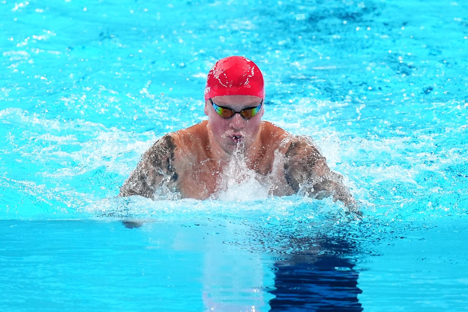 Adam Peaty during the men’s 100 metres breaststroke