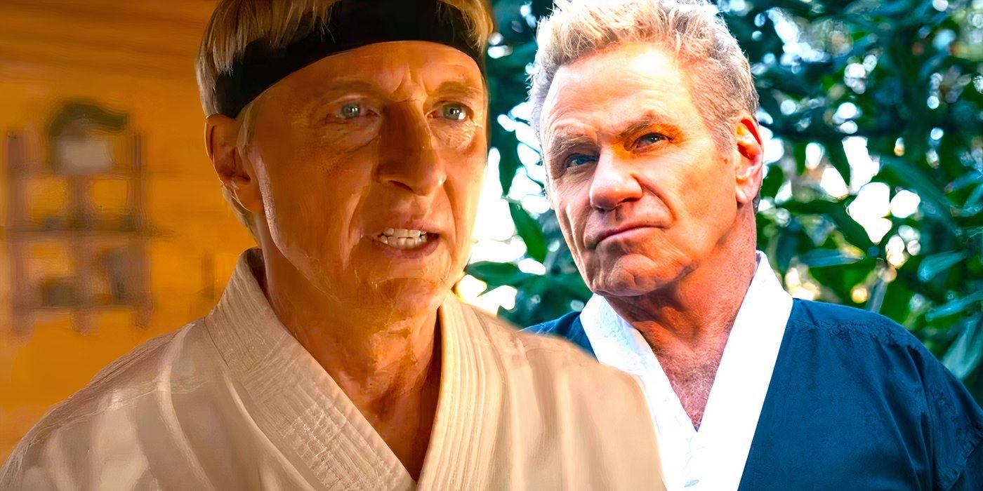 Johnny looking angry next to Kreese looking confident in Cobra Kai season 6 Part 1