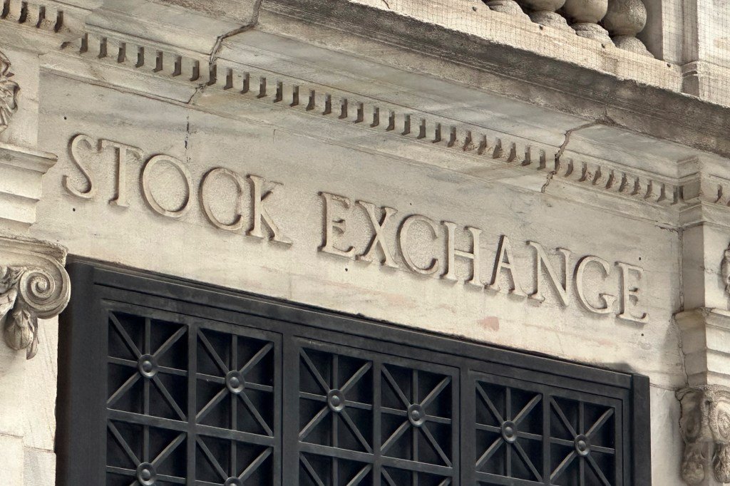 A sign at the New York Stock Exchange