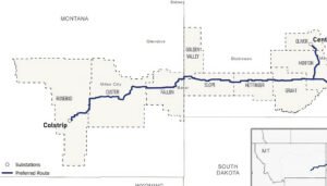 The proposed North Plains Connector transmission line. (Image courtesy Montana Department of Commerce/Grid United)