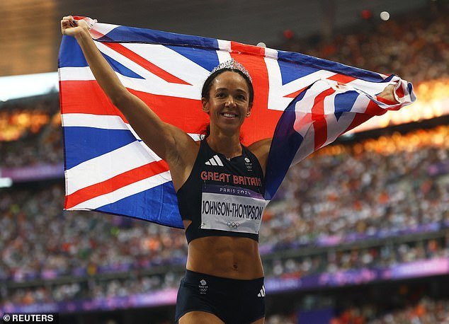 The Brit proudly wore a crown and draped a union flag over her shoulders after nabbing silver