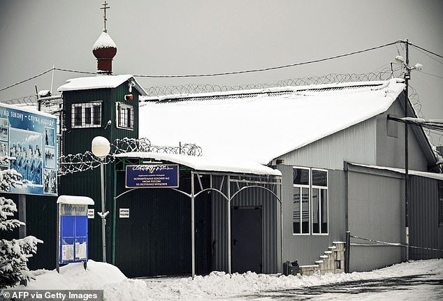 This picture taken on on November 19, 2022 shows the entrance of the penalty colony IK-2in the town of Yavas in Mordovia, central Russia, where Griner was held