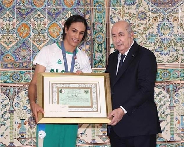 She added: 'Today, I had the honor of being honored by the President of the Republic, Abdelmadjid Tebboune, with a medal of the rank of Major from the National Merit Class'