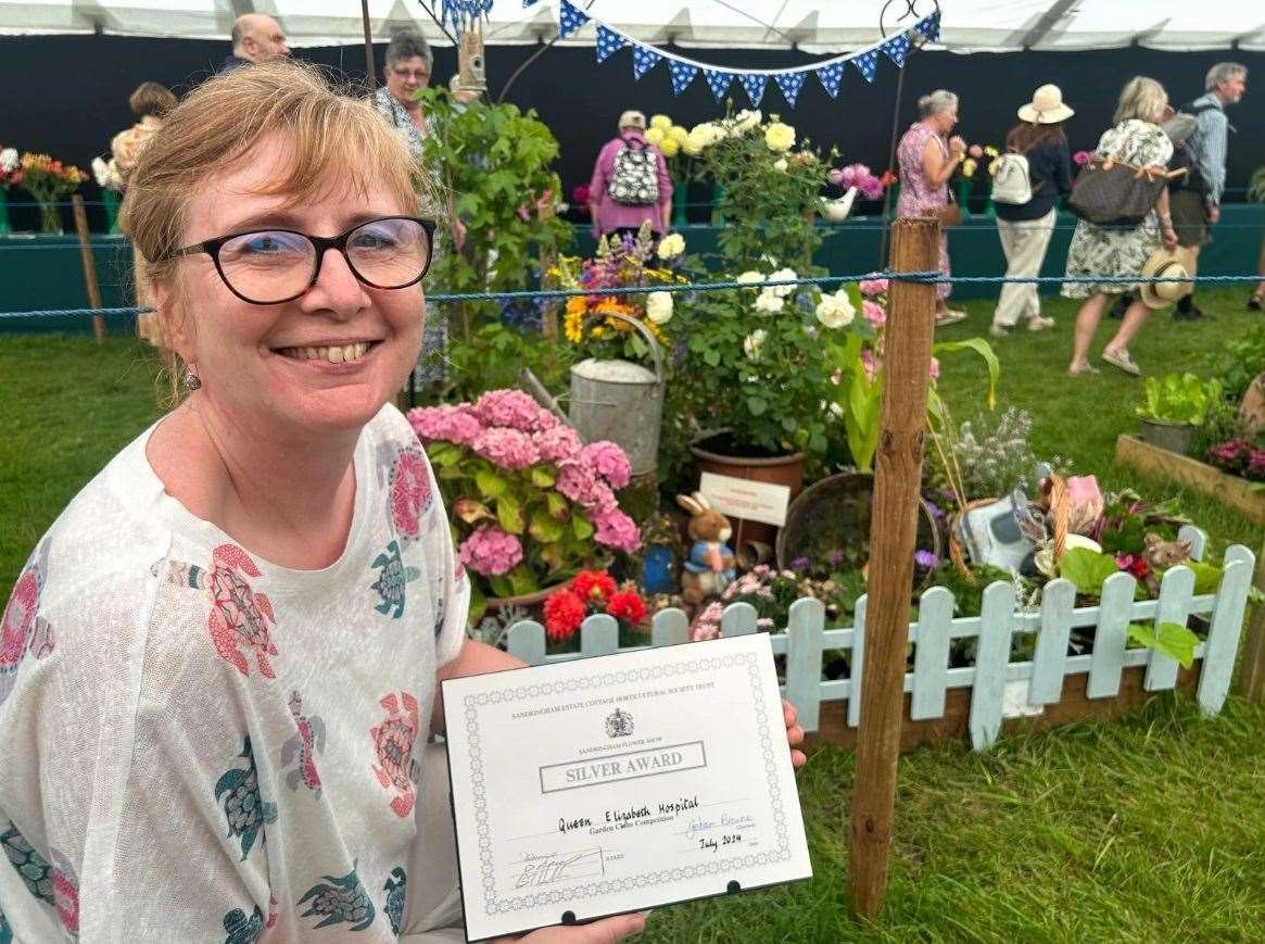 The Courtyard Gardeners received a silver award at the flower show