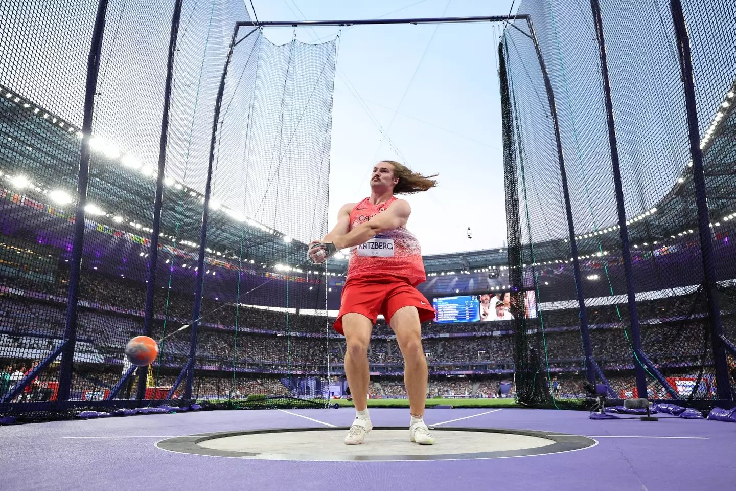 Ethan Katzberg won a gold medal for his team. (Christian Petersen/Getty Images)