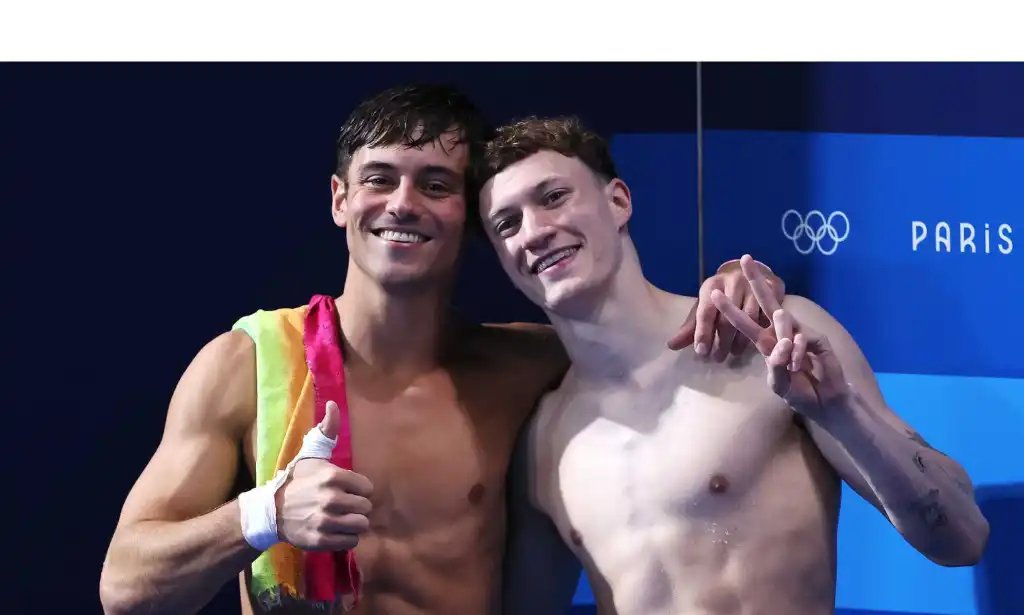 Tom Daley and diving partner Noah Williams win silver in the men's 10m synchro diving competition at Paris 2024.