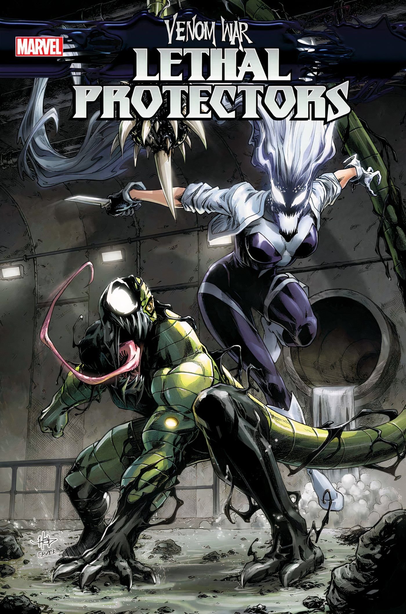 Venom War: Lethal Protector #2 cover, featuring the symbiotized version of the Wild Pack mercenary group.