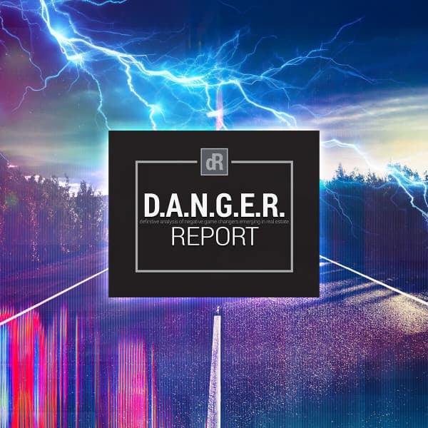 "Danger Report" and a stylized road under stormy skies