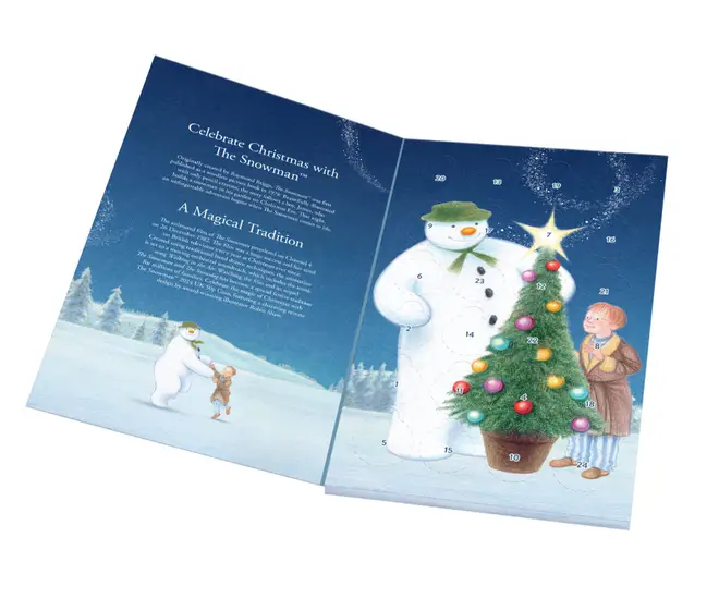 One of the Royal Mint's The Snowman advent calendars will have a gold proof coin worth £1,355 hidden behind door 24