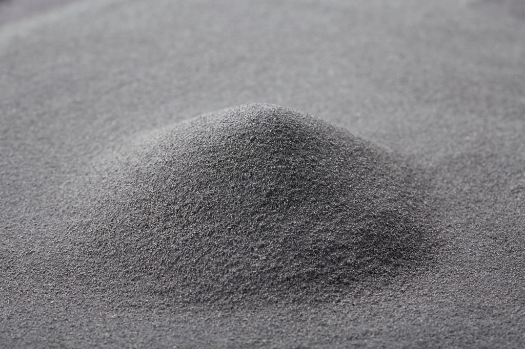 Metal powder for Renishaw's RenAM 500 series 3D printing systems, one of the five newly introduced materials. Photo via Renishaw.